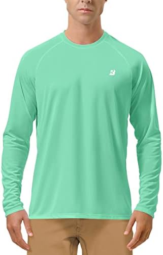 Roadbox Mens UPF 50+ UV Sun Protection Shirts Outdoor Long Sleeve SPF Rash Guard for Fishing Hiking Swimming Running