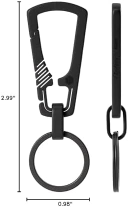 KeyUnity Titanium Carabiner Keychain Clip, Quick Release EDC Key Holder Organizer with Key Ring