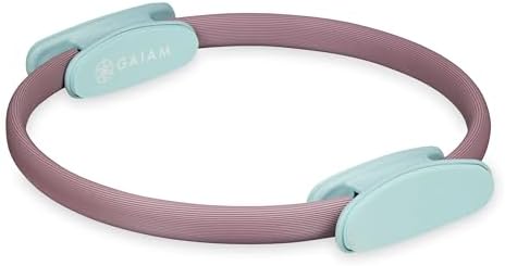 Gaiam Pilates Ring Fitness Circle - Lightweight & Durable Foam Padded Handles, Flexible Resistance Exercise Equipment for Toning Arms, Thighs/Legs & Core