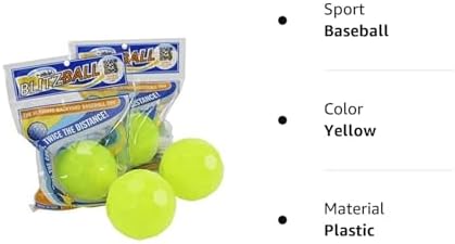 BLITZBALL Plastic Baseball (4 Pack - Official Brand) - Made in USA