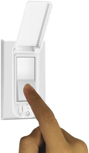 4 Light Switch Guard Cover, Baby Proof Wall Switch Cover Guard for Rocker Light Switch Protects Your Lights or Circuits from Being Accidentally Turned On or Off