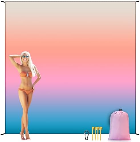 AISPARKY Beach Blanket Waterproof Sandproof Extra Large Beach Mat 79" X 83"/120"x108" for 2-8 Adults Quick Drying Durable Outdoor Picnic Mat for Travel, Camping, Hiking