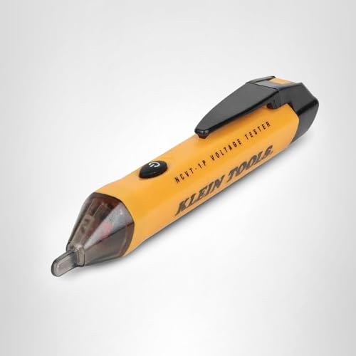 Klein Tools NCVT1P Voltage Tester, Non-Contact Low Voltage Tester Pen, 50V to 1000V AC, Audible and Flashing LED Alarms, Pocket Clip