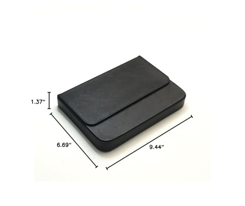 MIVLXLX Leather 12 Fountain Pen/Pencil Tray Case Organizer, Fashion Design, Handmade, Magnetic Closure with Drawer, Christmas Gift for Man/Woman/Office, 12 Slots(black)