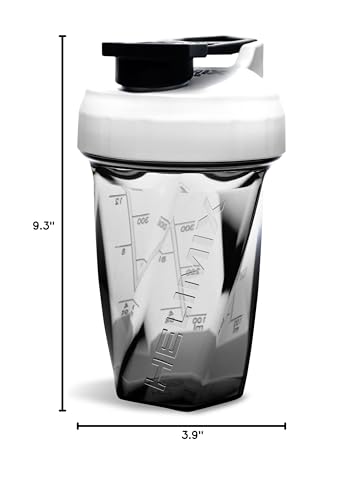 HELIMIX 1.5 Vortex Blender Shaker Bottle Holds Upto 20oz | No Blending Ball or Whisk | USA Made | Portable Pre Workout Whey Protein Drink Shaker Cup | Mixes Cocktails Smoothies Shakes | Top Rack Safe