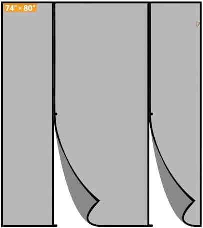 Yotache Magnetic Screen Door Fit Doors 74"x80", Screen Size 76"x81" Double-Sided Opening Reinforced Mesh with Strong Magnets for Sliding Door, Large Front/Back Patio Doors