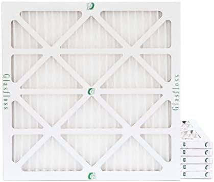 Glasfloss 20x20x1 MERV 10 (FPR 5-6) Pleated Air Filters Box of 6. Actual Size: 19-1/2 x 19-1/2 x 7/8