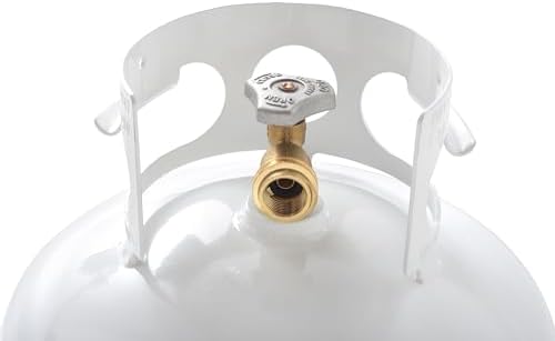 Flame King YSN401a 40 Pound Steel Propane Tank Cylinder with Overflow Protection Device Valve,White