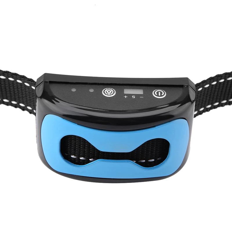 Barking Control Device Rechargeable Waterproof AntiBarking Collar Barking Detection(Blue)