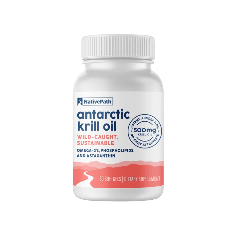 NativePath NativePath: Antarctic Krill Oil - Wild-Caught Krill Omega-3 Fatty Acids with EPA and DHA - 30-Day Supply - Supports Your Joint, Heart, Brain and Immunity - Pure Formula, No Fishy Taste