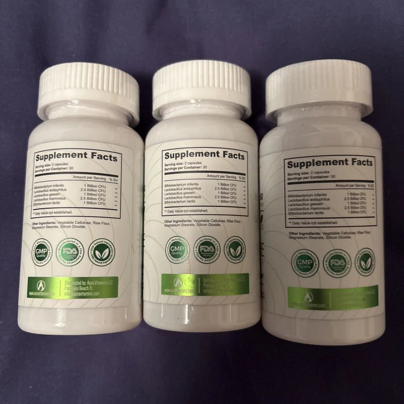 bacticure 3 Bottles Bacticure Natural Probiotic - 60 Caps X 3 - For Digestive Health 8-25