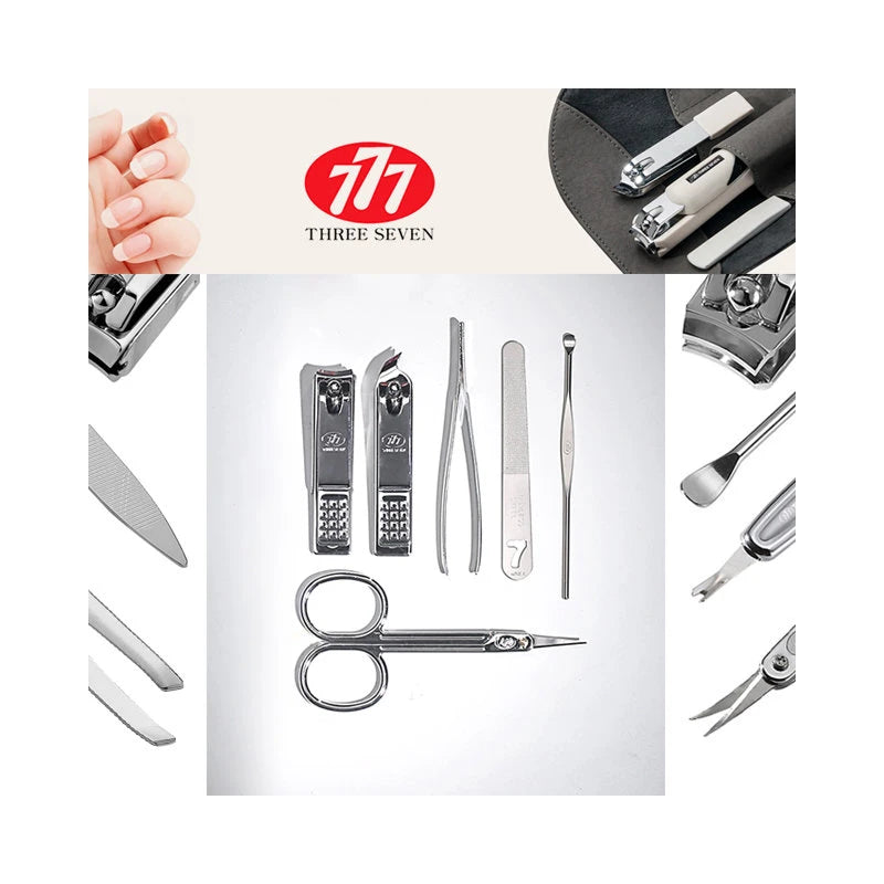 Genuine 777 Three Seven Nail Clippers Toenail Clipper Set Collection, 01. 777 BASIC SILVER Black / 정품 777 쓰리쎄븐 손톱깎이 발톱깎이 세트 모음, 01. 777 BASIC SILVER 블랙