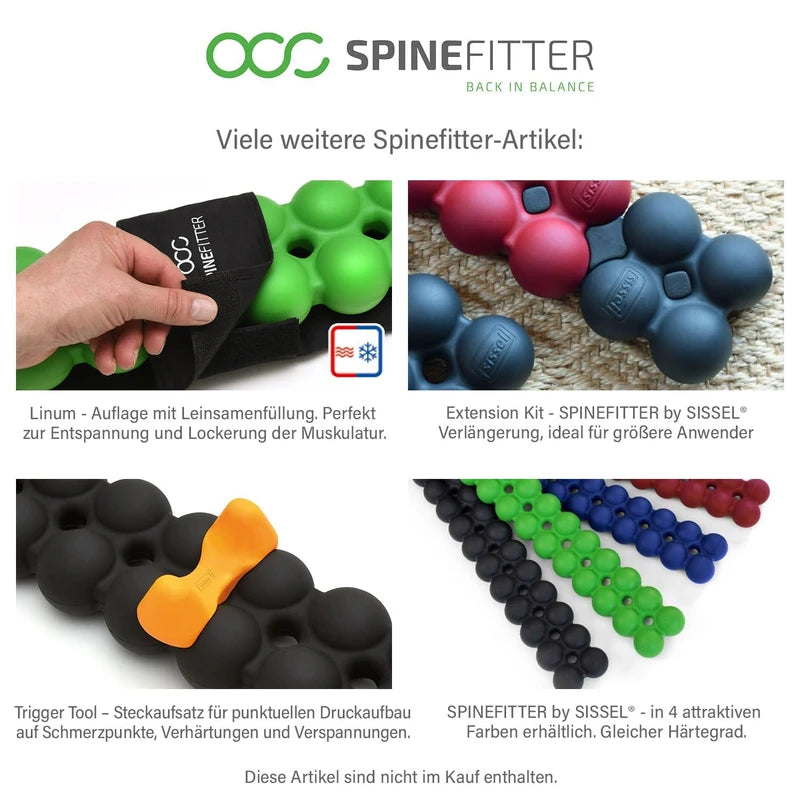 SPINEFITTER by SISSEL Blue | Massage Device for Back & Balance | Back Trainer Relieves Tension & Blockages | Ideal for Pilates and Yoga | for Relaxation of The Spine | for Home & Professional Use