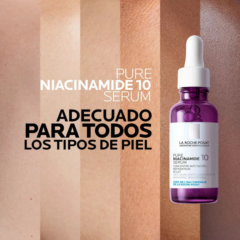 La Roche Posay Pure Niacinamide 10 Serum Facial Anti manchas Despigmentante con Niacinamida para todo tipo de piel incluso piel sensible 30 ml