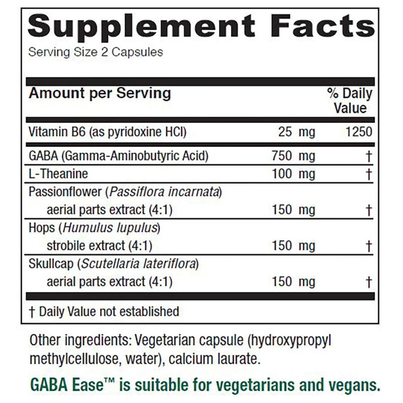 Vitanica, GABA Ease, Calming Support, Vegan, 15 Capsules
