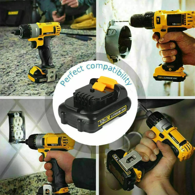 For DeWALT 2Pack 12v 3.0Ah 12 Volt XR Max Lithium Battery For Dewalt DCB127-2 DCB120 DCB121