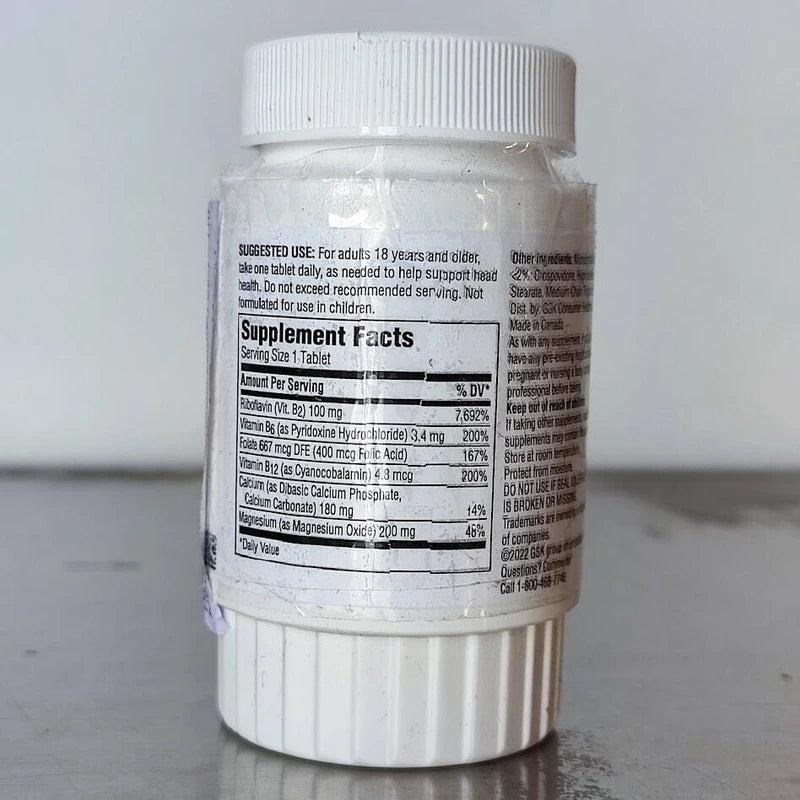 Excedrin 2pk Excedrin Head Care Dietary Supplement Proactive Drug-Free 60 Tabs EXP 12/24