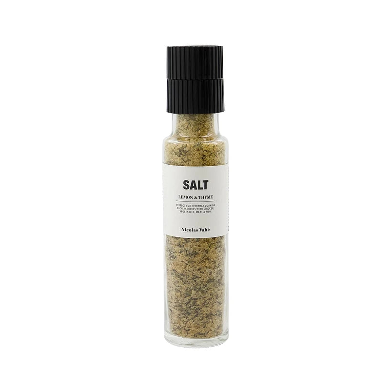 Nicolas Vahe - Salt with Thyme/Lemon Flavour - Glass Mill - 320 g