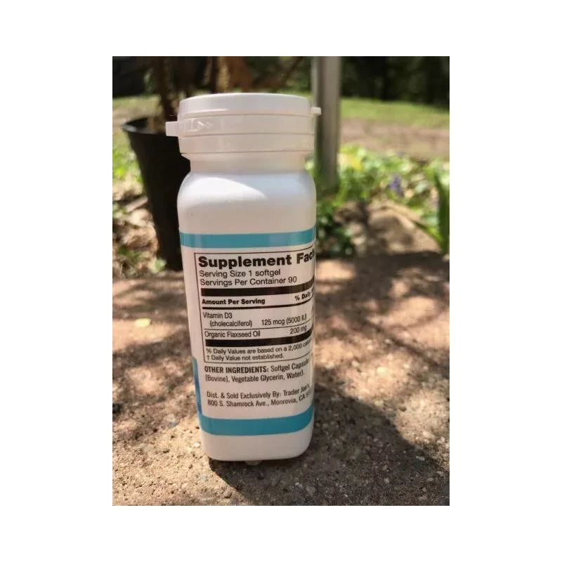 Trader Joe’s Vitamin D3 Natural Dietary Supplement 5000 IU 90 Softgels - Brand New