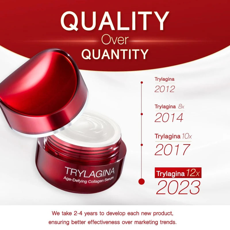 Trylagina 12X Age-Defying Collagen Serum, Anti Aging Face Cream, Anti Wrinkle Cream for Women, Face cream for Women Anti Aging the Best One, Anti Aging Skin Care, Brightening Serum, Hydration - 1.05oz | Trylagina