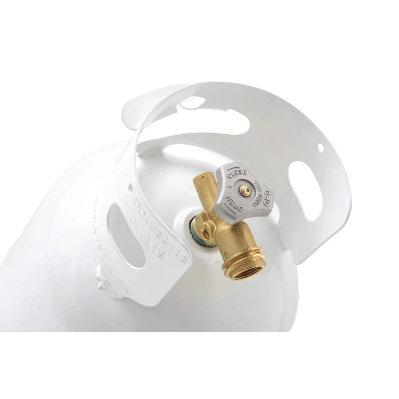 Flame King YSN10LB 11 lb Steel Propane Tank Cylinder with Type 1 Overflow Protection Device Valve, Great for Camping, Fire Pits, Heaters, Grills, Overlanding, White