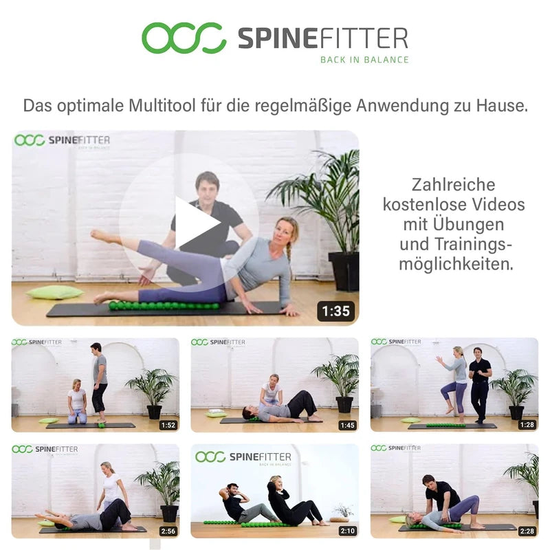 SPINEFITTER by SISSEL Blue | Massage Device for Back & Balance | Back Trainer Relieves Tension & Blockages | Ideal for Pilates and Yoga | for Relaxation of The Spine | for Home & Professional Use