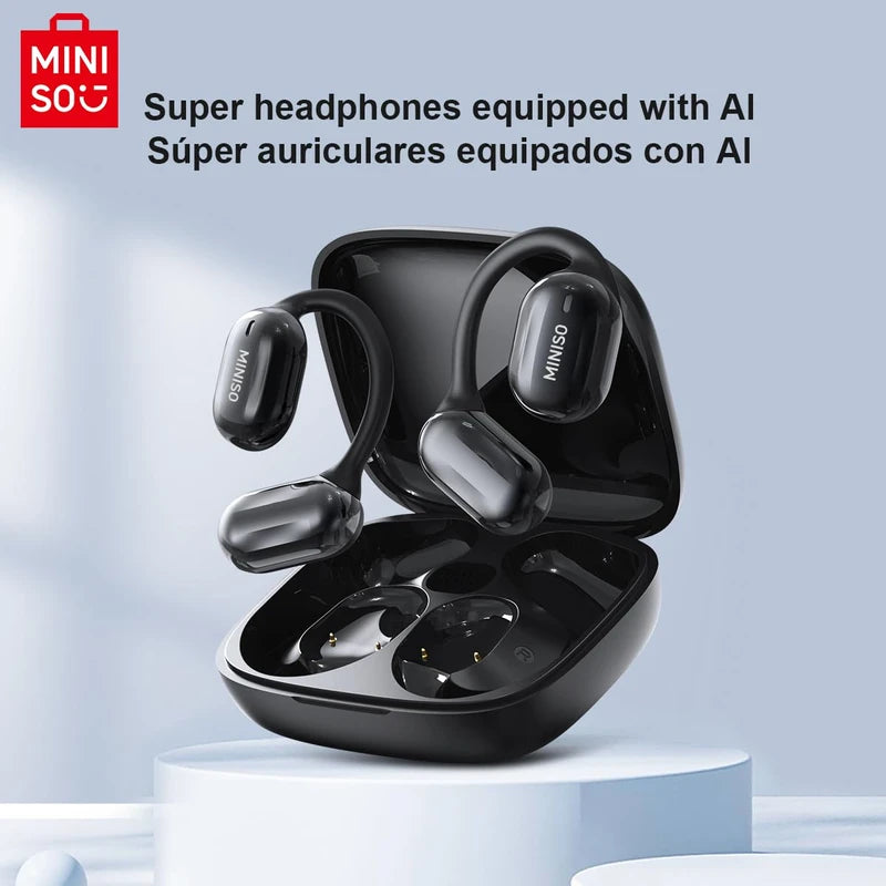 MINISO MS162 Translation Earbuds Real Time OWS Open Ear AI Translator Earbuds Wireless Bluetooth Earphones Support 135 Languages Translator Earbuds Bluetooth Translation for iOS & Android
