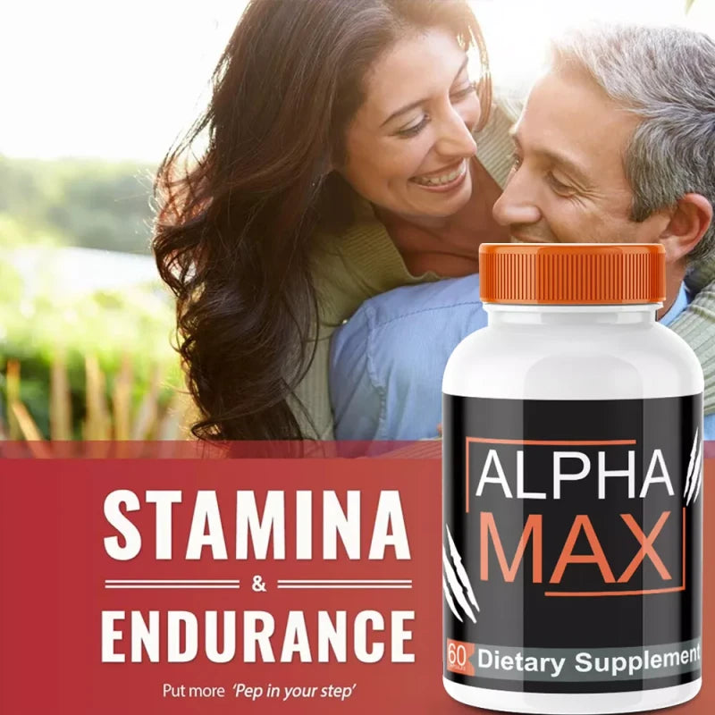 Branded Alpha Max Force Dietary Supplement For Men ED, AlphaMax Capsules (60 Capsules)