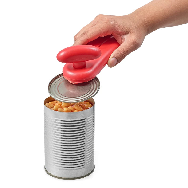 Zyliss MagiCan Manual Can Opener with Lid Release - Heavy Duty Can Opener Kitchen Gadgets - Home Can Opener Manual- Easy to Use Hand Held Can Opener - Effortlessly Open Cans - Compact Design - Red | Zyliss