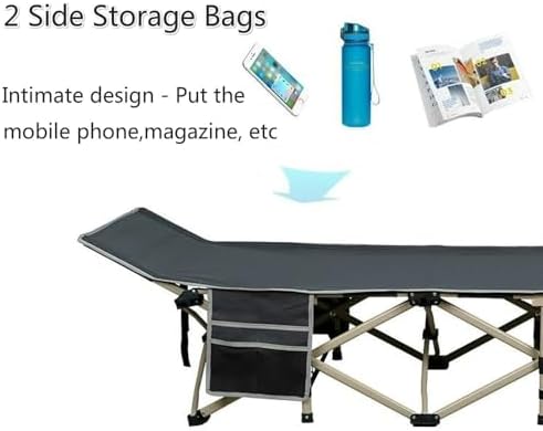 Yaheetech Folding Camping Cot, Portable Military Canvas Sleeping Bed, Outdoor Comfortable Lightweight Bed with Carry Bag for Hiking, Backpack Travel, Home & Office