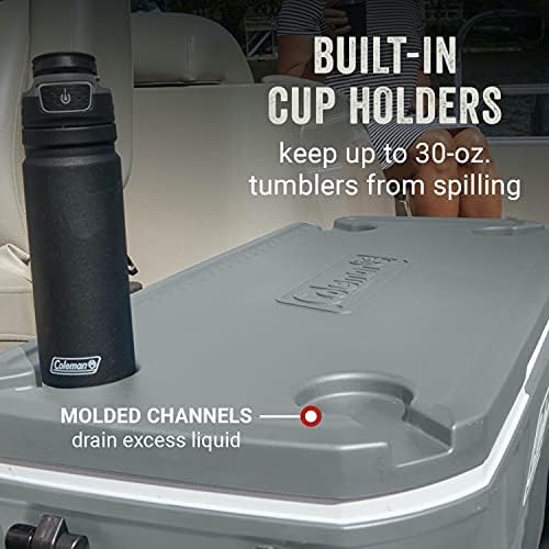 Coleman Classic Series Insulated Portable Wheeled Cooler, Leak-Resistant Outdoor Hard Cooler Keeps Ice up to 5 Days, 100-Quart