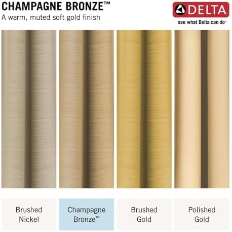 Delta Faucet Nicoli 14 Series Single-Handle Tub and Shower Trim Kit, Shower Faucet with 5-Spray H2Okinetic Shower Head, Champagne Bronze 144749-CZ (Shower Valve Included)