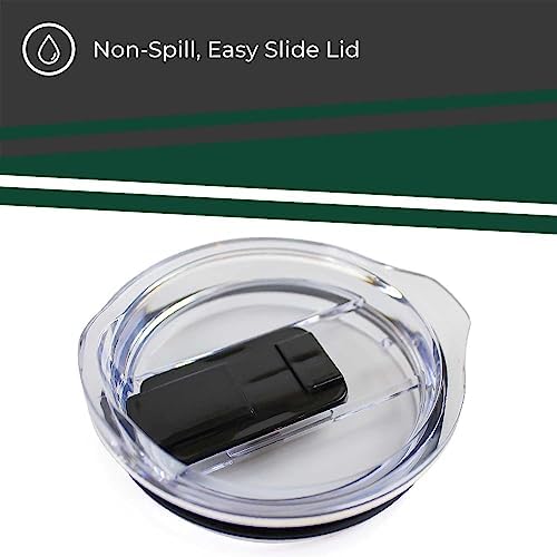 Campus Colors College Stainless Steel, Double Walled, Vacuum Insulated, Reusable Collegiate Tumbler with Slider-Top Lid for Travel, Sports, and Coffee, 18 oz (Oregon Ducks - Green)