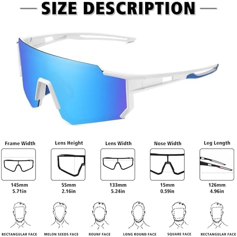 STORYCOAST Polarized Sports Sunglasses for Men Women,Driving Fishing Cycling Mountain Bike Sunglasses UV400 Protection