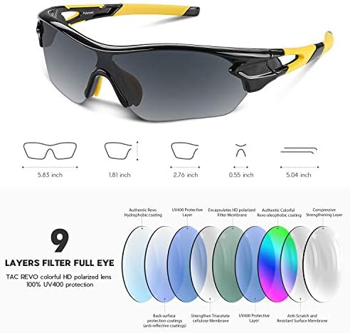 BEACOOL Polarized Sports Sunglasses for Men Women Youth Baseball Cycling Running Driving Fishing Golf Motorcycle TAC Glasses