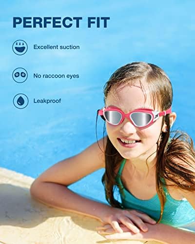 ZIONOR Kids Swim Goggles, G1 MINI UV Protection Anti-Fog Polarized Swimming Goggles for Age 6-14