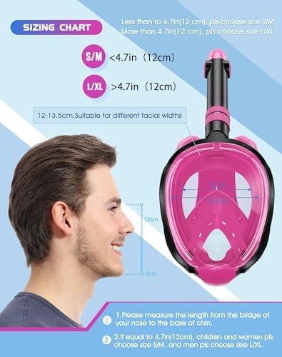 Greatever G2 Full Face Snorkel Mask with Latest Dry Top System,Foldable 180 Degree Panoramic View Snorkeling Mask with Camera Mount,Safe Breathing,Anti-Leak&Anti-Fog