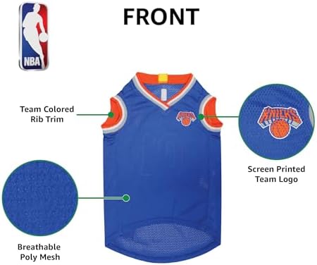 Pets First NBA NEW YORK KNICKS DOG Jersey, X-Small - Tank Top Basketball Pet Jersey