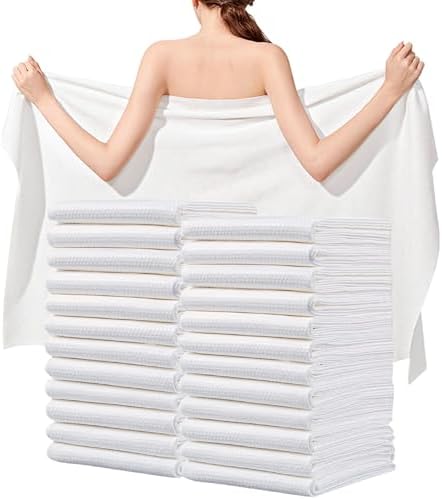 Disposable Bath Towels, 25 Pack 55" x 27.5" Ultra Soft, Quick Dry Disposable Body Towel, Portable Travel Towel for Hotel Camping Beach Swimming Gym Sauna Spa, Personal Care Pet Towels
