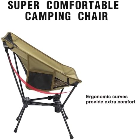 MOON LENCE Portable Camping Chair Backpacking Chair - The 4th Generation Ultralight Folding Chair - Compact, Lightweight Foldable Chairs for Hiking Mountaineering, Beach