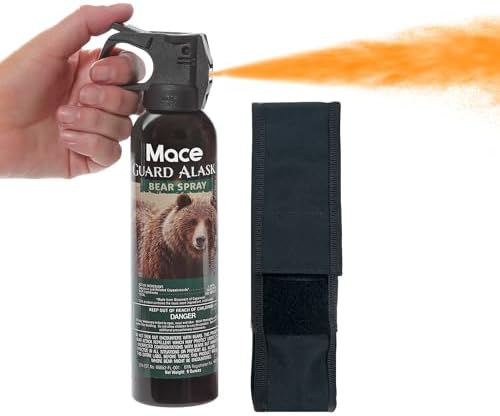 Mace Brand Guard Alaska Bear Deterrent Self Defense Spray, 9.17 oz, 20 Feet Range, Max Strength 20% OC Wildlife Safe Formula, Essential for Outdoors, Hiking, Camping, & Hunting