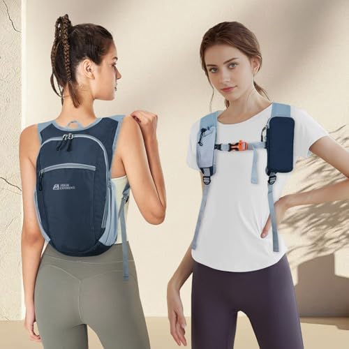 Hiking Backpack 10L/15L Small Daypack Lightweight Packable Travel Foldable Water Resistan for Women Men (Gray, 10L)