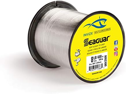 Seaguar InvizX Multi-Species Fishing Line for Casting, Live Bait, Freshwater, 100% Fluorocarbon, Clear, Multiple Sizes