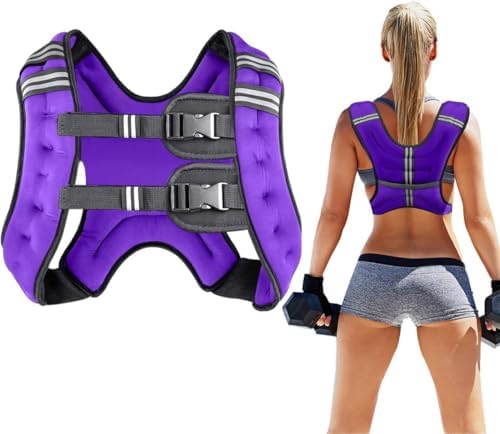 Prodigen Weighted Vest for Women and Men 8 12 16 20 25 30 Lbs with Reflective Stripe and Double Adjustable Buckle Straps Weight Vests for Strength Training, Jogging, Cardio, Weight Loss