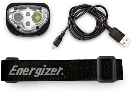 Energizer Rechargeable LED Headlamp Pro400, IPX4 Water Resistant, High-Powered Bright LED, Multiple Light Modes, Best Headlight for Camping, Running, Outdoors, Emergency Light, USB Included