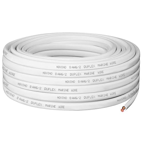 8 Gauge Marine Wire 8 AWG 10ft Duplex Marine Grade Wire Tinned Copper Oxygen-Free Insulated Red& Black Electrical Cable for Boat/Automotive/RV/Camper/Trailer