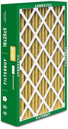 Filterbuy 16x25x5 Air Filter MERV 11 Allergen Defense (2-Pack), Pleated HVAC AC Furnace Air Filters for Honeywell FC100A1029, Lennox X6670, Carrier, & More (Actual Size: 15.75 x 24.75 x 4.38 Inches)