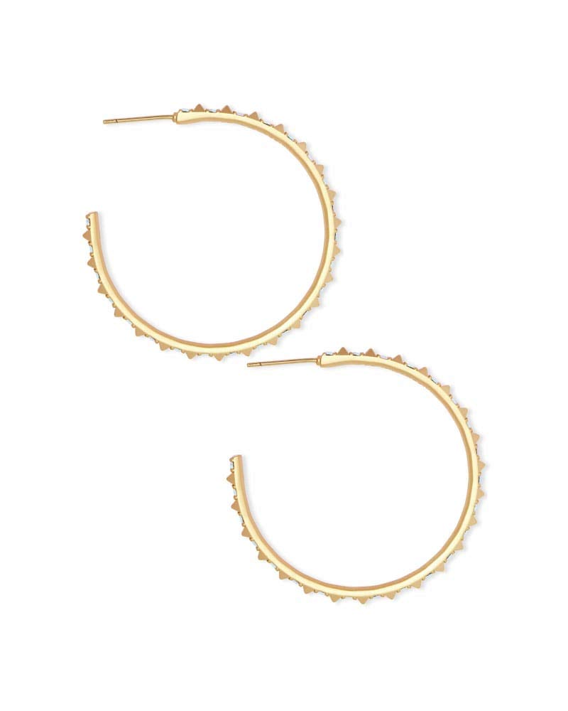 Kendra Scott Veronica Hoop Earrings in Gold Iridescent Crystal