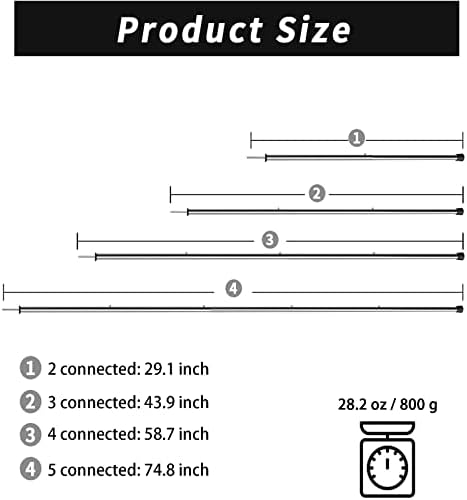 SAN LIKE Telescoping Tarp Poles Adjustable Tent Poles for Tarp Canopy Awning Shelter Backpacking Hiking - (Adjustable Length - Steel Increase Thinckness)