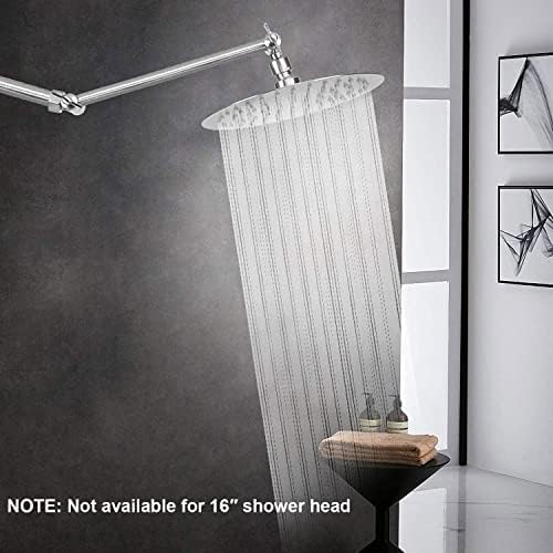 NearMoon Adjustable Shower Arm Universal Connection, Solid Brass Extension Arm, Adjust Angle to Upgrade Shower Experience, Easy to Install, Anti-leak (Brushed Nickel)